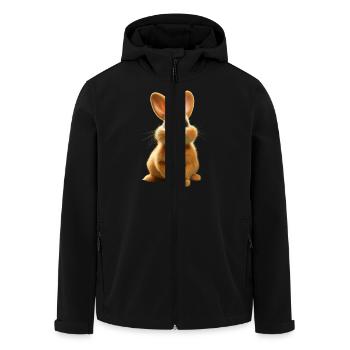 Lapin de Pâques - Veste softshell homme en polyester recyclé Stanley/Stella - noir - Devant - AI Model Male 185 light (185cm)
