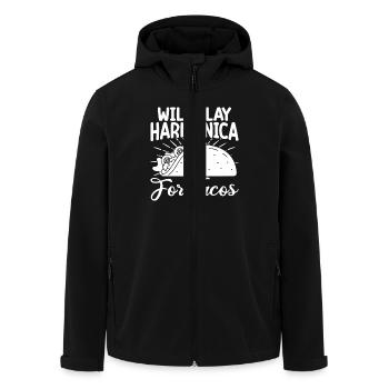 Harmonica Musican Will Play For Tacos Harmonica - Recycelte Männer Softshell-Jacke von Stanley/Stella - Schwarz - Vorne - AI Model Male 185 light (185cm)