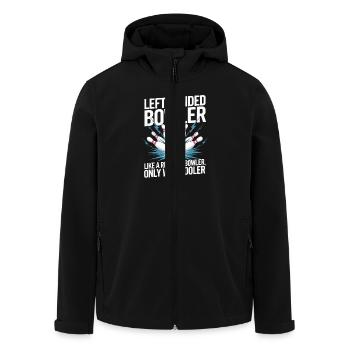 Linkshändiger Bowler Nur Viel Cooler - Recycelte Männer Softshell-Jacke von Stanley/Stella - Schwarz - Vorne - AI Model Male 185 light (185cm)
