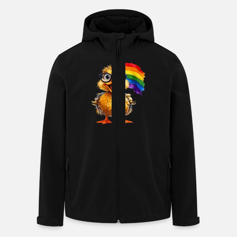 DRAPEAU ARC-EN-CIEL CANARD - Veste softshell homme en polyester recyclé Stanley/Stella - noir