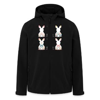 Easter Flower Bunnies Vintage Cottagecore Style - Men’s Recycled Softshell Jacket by Stanley/Stella - black - Front - AI Model Male 185 light (185cm)