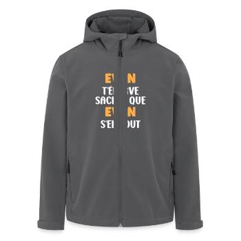 Evan - Veste softshell homme en polyester recyclé Stanley/Stella - charbon - Devant - AI Model Male 185 light (185cm)