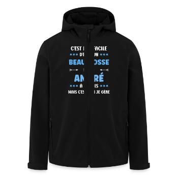 Andr - Veste softshell homme en polyester recyclé Stanley/Stella - noir - Devant - AI Model Male 185 light (185cm)