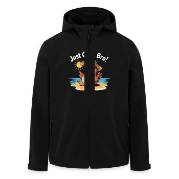 CHICKEN, JUST CHILL BRO - Men’s Recycled Softshell Jacket by Stanley/Stella - black - Front - AI Model Male 185 light (185cm)