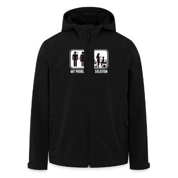 STEM Teacher My Problem My Solution Pictogram Mom - Recycelte Männer Softshell-Jacke von Stanley/Stella - Schwarz - Vorne - AI Model Male 185 light (185cm)