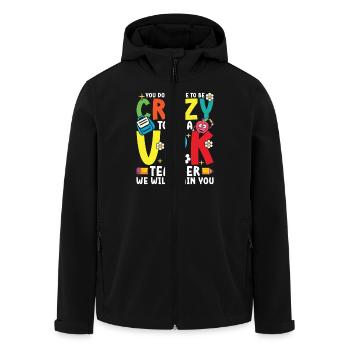 Vous n’avez pas besoin d’être fou pour être un enseignant VPK - Veste softshell homme en polyester recyclé Stanley/Stella - noir - Devant - AI Model Male 185 light (185cm)