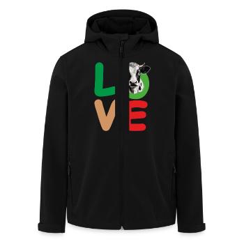 VACHE D’AMOUR - Veste softshell homme en polyester recyclé Stanley/Stella - noir - Devant - AI Model Male 185 light (185cm)