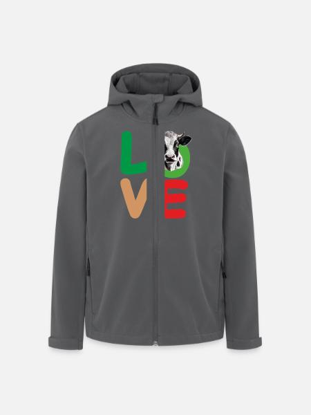 VACHE D’AMOUR - Veste softshell homme en polyester recyclé Stanley/Stella - noir