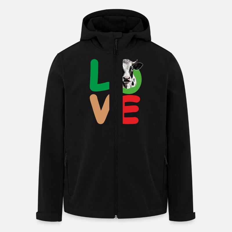 VACHE D’AMOUR - Veste softshell homme en polyester recyclé Stanley/Stella - noir