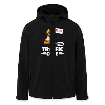 Halloween I'm A Traffic Cone - Men’s Recycled Softshell Jacket by Stanley/Stella - black - Front - AI Model Male 185 light (185cm)