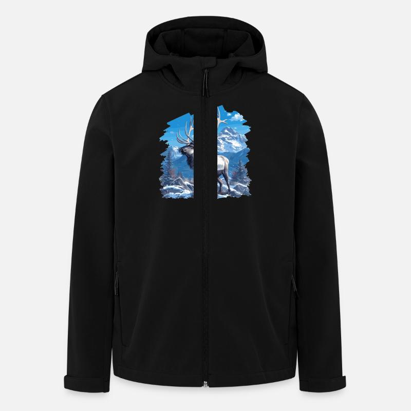 Rentiere Rentier - Recycelte Männer Softshell-Jacke von Stanley/Stella - Schwarz