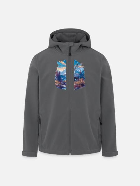 Rentiere Rentier - Recycelte Männer Softshell-Jacke von Stanley/Stella - Schwarz