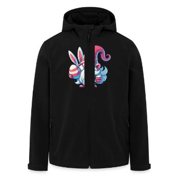 Gnome de Pâques avec nain d’oeuf - Veste softshell homme en polyester recyclé Stanley/Stella - noir - Devant - AI Model Male 185 light (185cm)