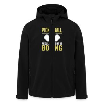 Pickleball Pickleball-Spieler Geschenk - Recycelte Männer Softshell-Jacke von Stanley/Stella - Schwarz - Vorne - AI Model Male 185 light (185cm)