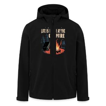 Life Is Better At The Campfire Funny Camping cool - Veste softshell homme en polyester recyclé Stanley/Stella - noir - Devant - AI Model Male 185 light (185cm)