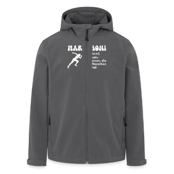 Läufer MARATHONER MARATHONI Lustiges - Recycelte Männer Softshell-Jacke von Stanley/Stella - Anthrazit - Vorne - AI Model Male 185 light (185cm)