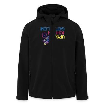 Radfahren UPS, BIN GEFALLEN Lustiges Radler - Recycelte Männer Softshell-Jacke von Stanley/Stella - Schwarz - Vorne - AI Model Male 185 light (185cm)