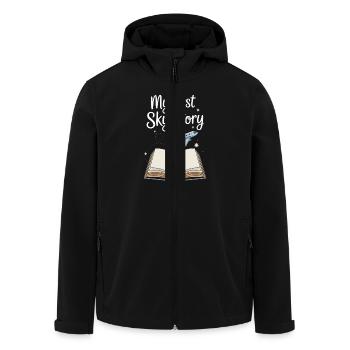 First time flying Travel Memory Sky - Men’s Recycled Softshell Jacket by Stanley/Stella - black - Front - AI Model Male 185 light (185cm)