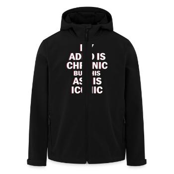 ADHD - Men’s Recycled Softshell Jacket by Stanley/Stella - black - Front - AI Model Male 185 light (185cm)