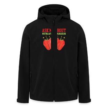 Erdbeeren Strawberry Erdbeere Geschenk - Recycelte Männer Softshell-Jacke von Stanley/Stella - Schwarz - Vorne - AI Model Male 185 light (185cm)