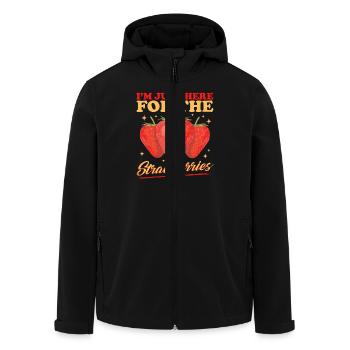 Erdbeeren Erdbeere Strawberry Geschenk - Recycelte Männer Softshell-Jacke von Stanley/Stella - Schwarz - Vorne - AI Model Male 185 light (185cm)