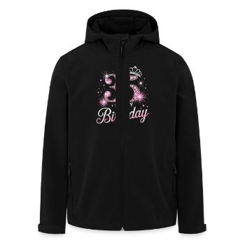 35th Birthday Glitter Crown and Pink Gemstones - Men’s Recycled Softshell Jacket by Stanley/Stella - black - Front - AI Model Male 185 light (185cm)