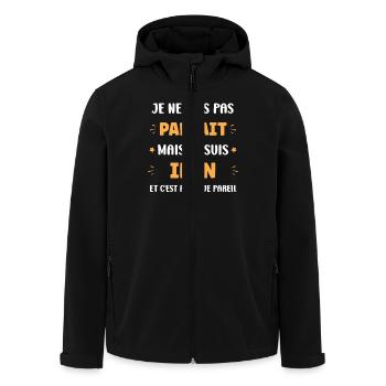 Ilan - Veste softshell homme en polyester recyclé Stanley/Stella - noir - Devant - AI Model Male 185 light (185cm)