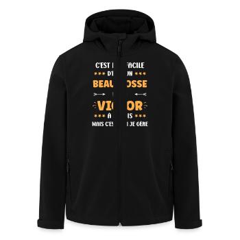 Victor - Veste softshell homme en polyester recyclé Stanley/Stella - noir - Devant - AI Model Male 185 light (185cm)