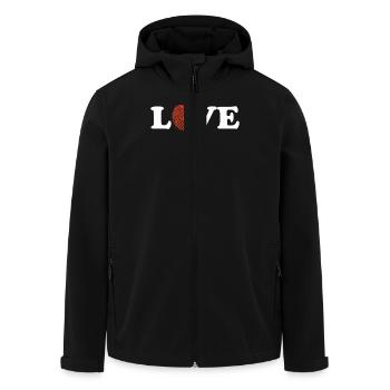 Love Forensics Science Geek Forensic Investigator - Men’s Recycled Softshell Jacket by Stanley/Stella - black - Front - AI Model Male 185 light (185cm)