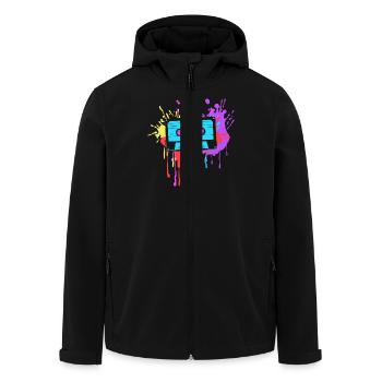 80's Mottoparty 80er Jahre Outfit Kassette - Recycelte Männer Softshell-Jacke von Stanley/Stella - Schwarz - Vorne - AI Model Male 185 light (185cm)