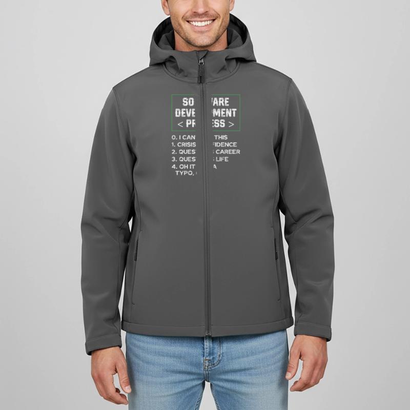 Software Development Process Humor Programmer Men’s Recycled Softshell Jacket Discoverer by Stanley/Stella