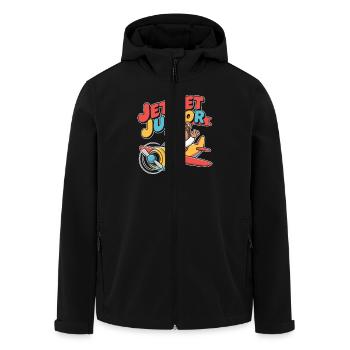 First time flying Travel Memory Sky - Men’s Recycled Softshell Jacket by Stanley/Stella - black - Front - AI Model Male 185 light (185cm)