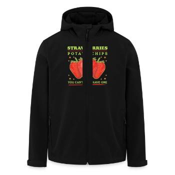 Erdbeeren Strawberry Erdbeere Geschenke - Recycelte Männer Softshell-Jacke von Stanley/Stella - Schwarz - Vorne - AI Model Male 185 light (185cm)