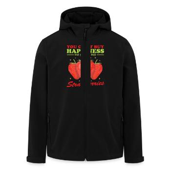 Erdbeere Erdbeeren Strawberry Geschenk - Recycelte Männer Softshell-Jacke von Stanley/Stella - Schwarz - Vorne - AI Model Male 185 light (185cm)