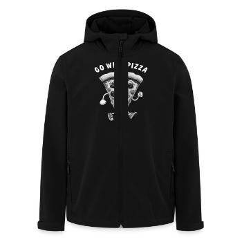 PIZZA GO WITH PIZZA - Recycelte Männer Softshell-Jacke von Stanley/Stella - Schwarz - Vorne - AI Model Male 185 light (185cm)