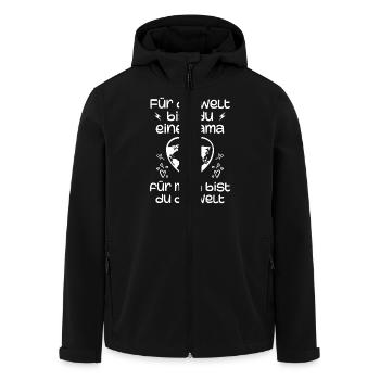 Loving Gift for Mom – You Are the World - Men’s Recycled Softshell Jacket by Stanley/Stella - black - Front - AI Model Male 185 light (185cm)