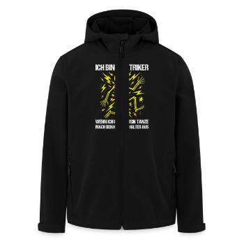 Je suis électricien - Veste softshell homme en polyester recyclé Stanley/Stella - noir - Devant - AI Model Male 185 light (185cm)