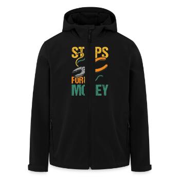 Bandes pour l’argent Électricien - Veste softshell homme en polyester recyclé Stanley/Stella - noir - Devant - AI Model Male 185 light (185cm)