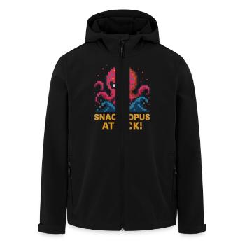 Snacktopus Attack Pixel Donut Kraken - Veste softshell homme en polyester recyclé Stanley/Stella - noir - Devant - AI Model Male 185 light (185cm)