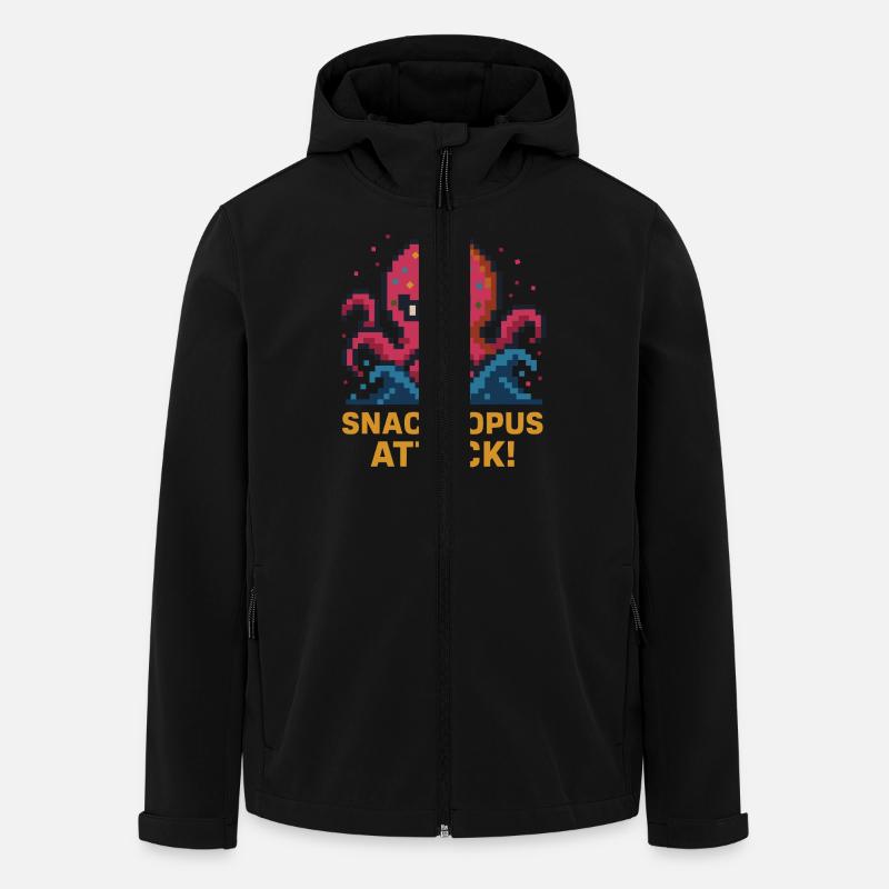 Snacktopus Attack Pixel Donut Kraken - Veste softshell homme en polyester recyclé Stanley/Stella - noir