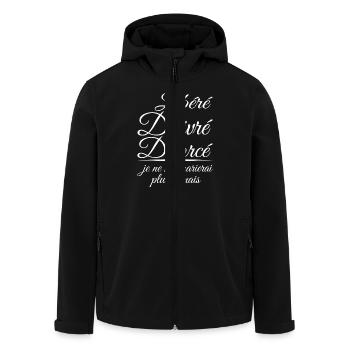 Libéré délivré divorcé, cadeau divorcé, divorce - Veste softshell homme en polyester recyclé Stanley/Stella - noir - Devant - AI Model Male 185 light (185cm)