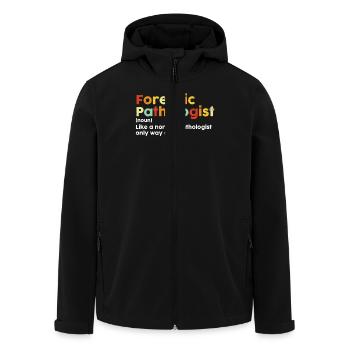 Médecin légiste Définition Rétro Vintage - Veste softshell homme en polyester recyclé Stanley/Stella - noir - Devant - AI Model Male 185 light (185cm)