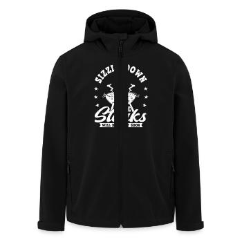 Grilling BBQ Meat Smoke Barbecue Smoker - Men’s Recycled Softshell Jacket by Stanley/Stella - black - Front - AI Model Male 185 light (185cm)