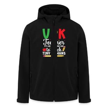 vpk teacher it's a great day to start with - Men’s Recycled Softshell Jacket by Stanley/Stella - black - Front - AI Model Male 185 light (185cm)