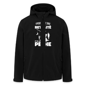 I can't, I'm retired and I fished - Men’s Recycled Softshell Jacket by Stanley/Stella - black - Front - AI Model Male 185 light (185cm)