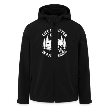 Funny Fifth Wheel Life RV Living Road Trip - Veste softshell homme en polyester recyclé Stanley/Stella - noir - Devant - AI Model Male 185 light (185cm)