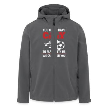 Witziger Fußball Spruch Fußballverein - Recycelte Männer Softshell-Jacke von Stanley/Stella - Anthrazit - Vorne - AI Model Male 185 light (185cm)