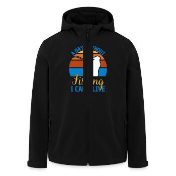 Fishing Saying Funny Fishing Design - Men’s Recycled Softshell Jacket by Stanley/Stella - black - Front - AI Model Male 185 light (185cm)