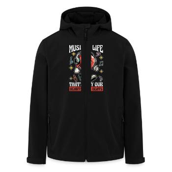 Music Teacher Music Is Life That's Choir Teacher - Men’s Recycled Softshell Jacket by Stanley/Stella - black - Front - AI Model Male 185 light (185cm)