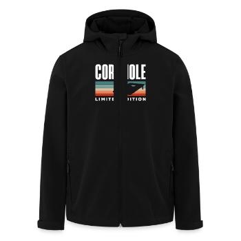 Cornhole Player Édition Limitée Style Vintage - Veste softshell homme en polyester recyclé Stanley/Stella - noir - Devant - AI Model Male 185 light (185cm)